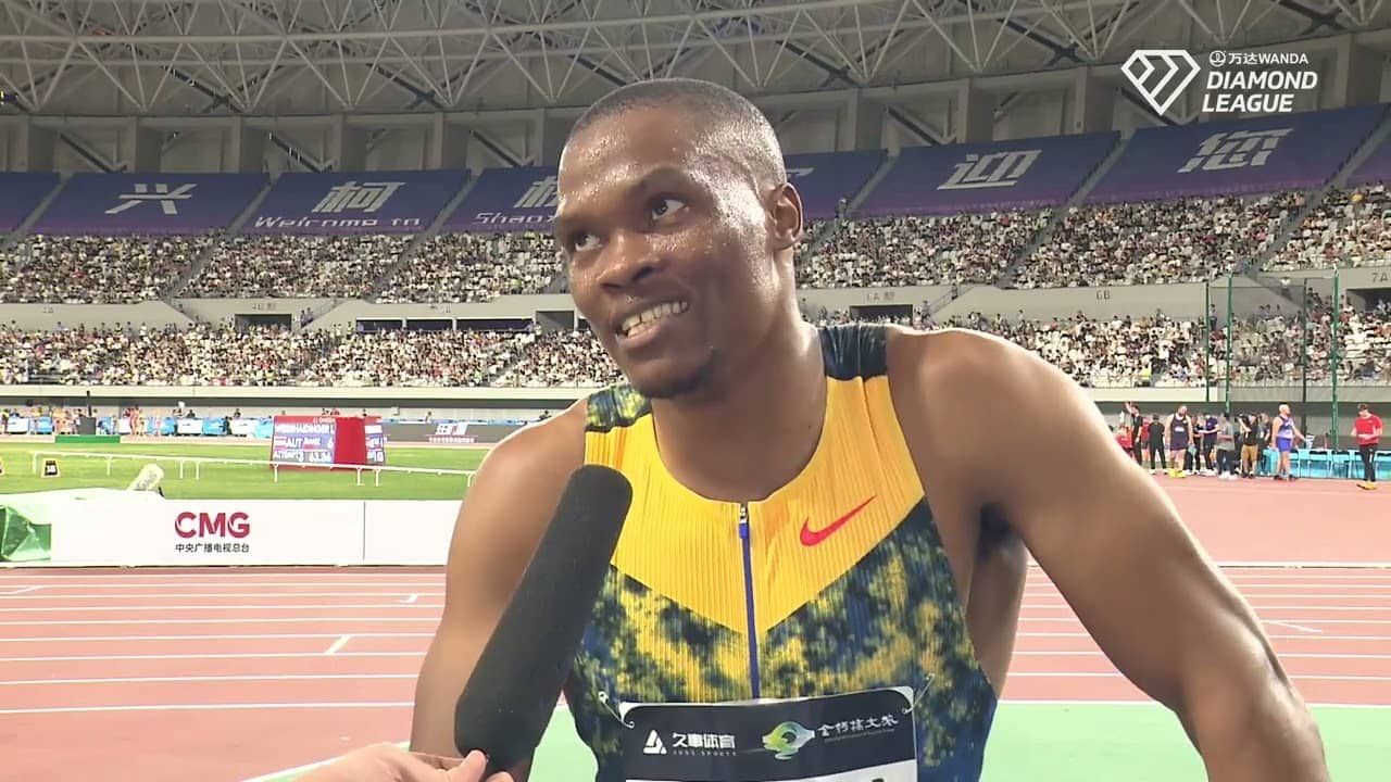 Gift Leotlela Reacts To 100m Win Over Kenny Bednarek, Letsile Tebogo At Shanghai Diamond League