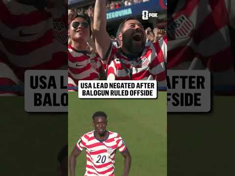 Flo Balogun finds the net for the US but the flag is up for offside