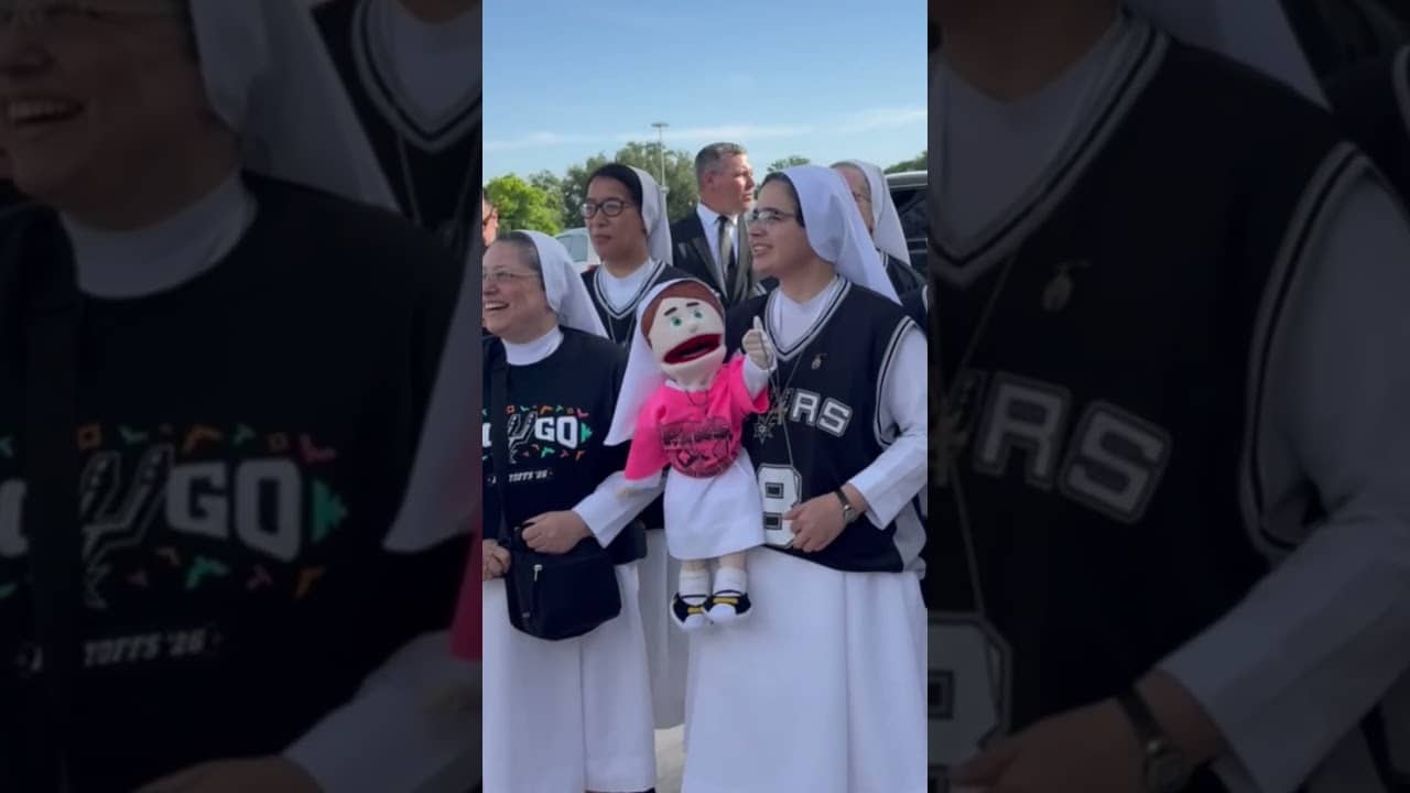 confirmed: the Salesian Sisters are back for Game 6 🤍🖤 #spurs #nba #playoffs #sanantonio