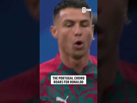 The stadium goes wild as Ronaldo takes on the pitch for Portugal 🇵🇹