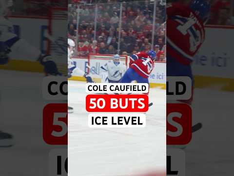 An ice-level angle of Cole Caufield’s 50th goal of the season