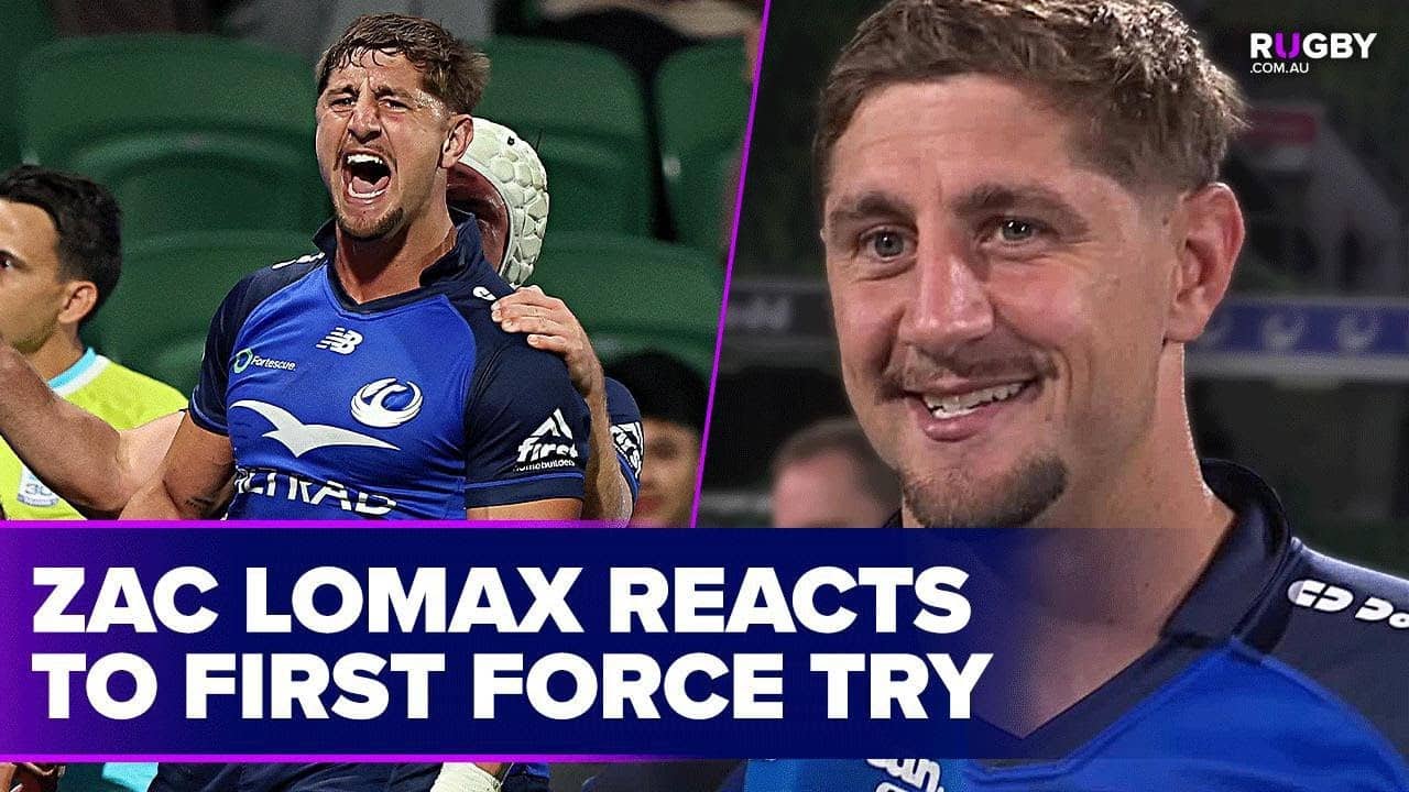Zac Lomax reacts to scoring first Super Rugby try | Post-Match Interview