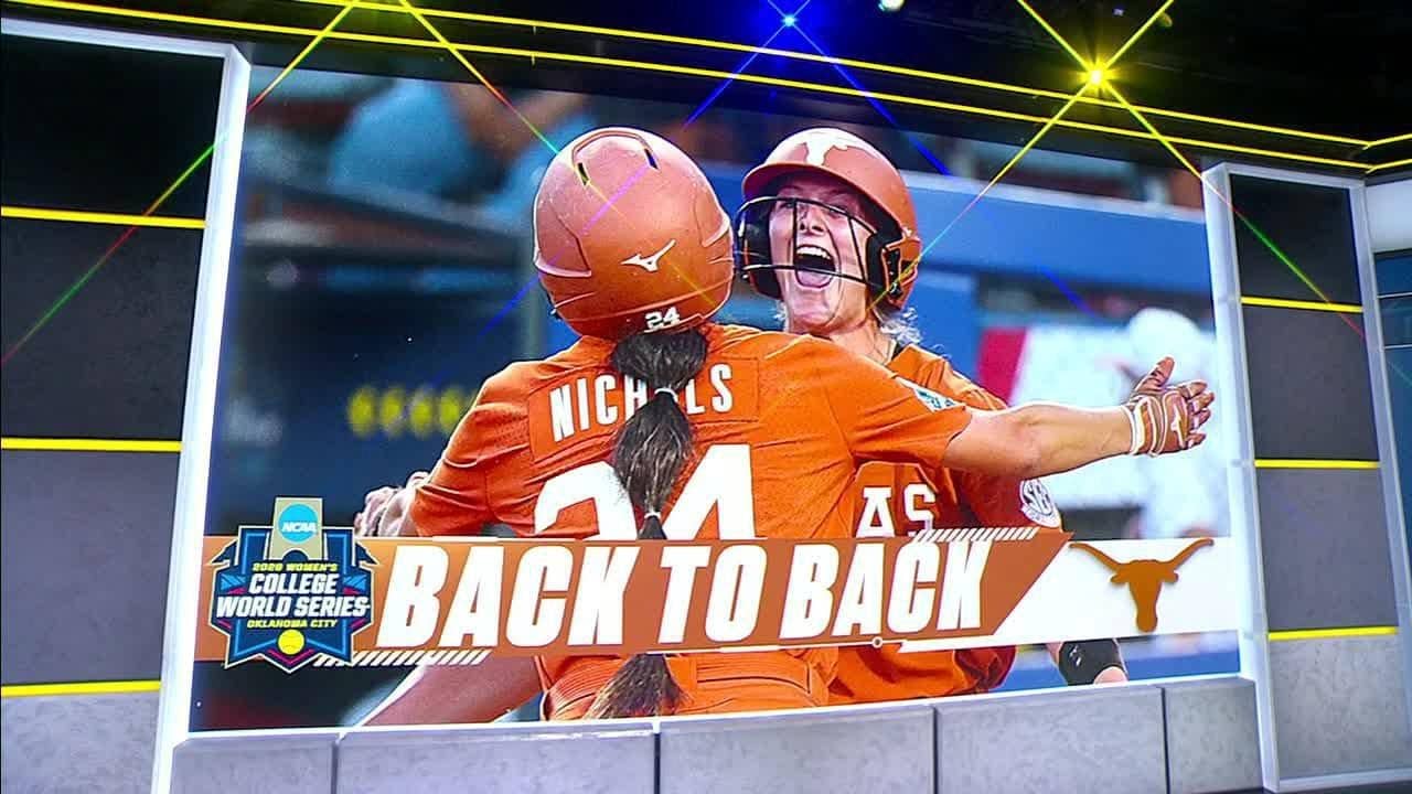 Texas completes sweep over Texas Tech to win back-to-back WCWS 🏆 | SC with SVP