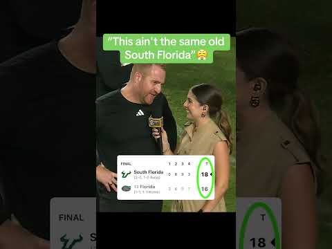 USF coach Alex Golesh after upsetting No. 13 Florida 🔥