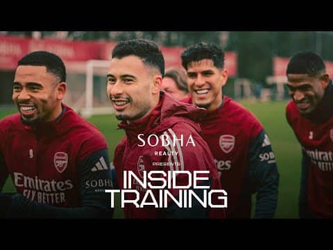 MARTINELLI & JESUS IN HEADER CHALLENGE 🍿 | Inside Training | Chasing more Champions League records