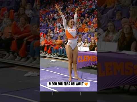 Tara is just outstanding on vault 🤩 #clemson #clemsontigers #ncaagymnastics #gymnast