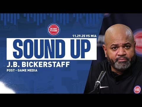 Post-Game Press Conference: J.B. Bickerstaff | Pistons vs. Heat | 11.29.2025