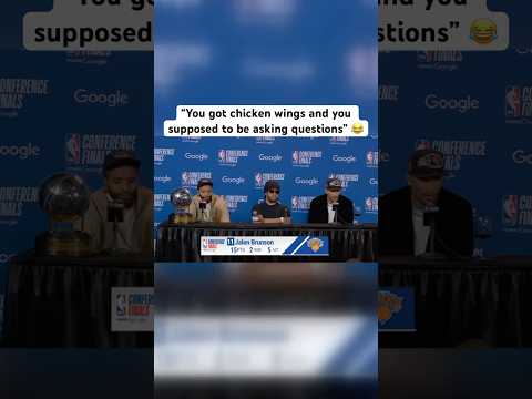 Josh Hart calls out a reporter for eating wings during his presser 😂