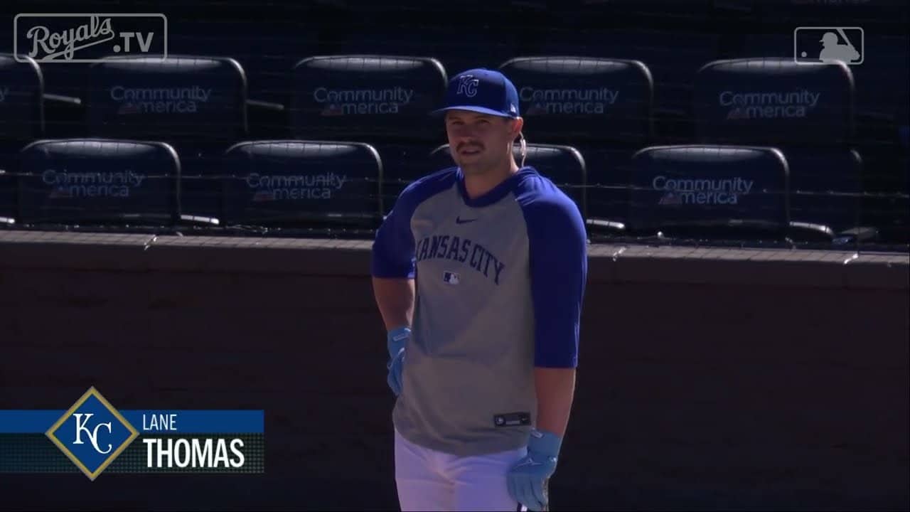 Royals. TV Batting Practice Conversations | Lane Thomas