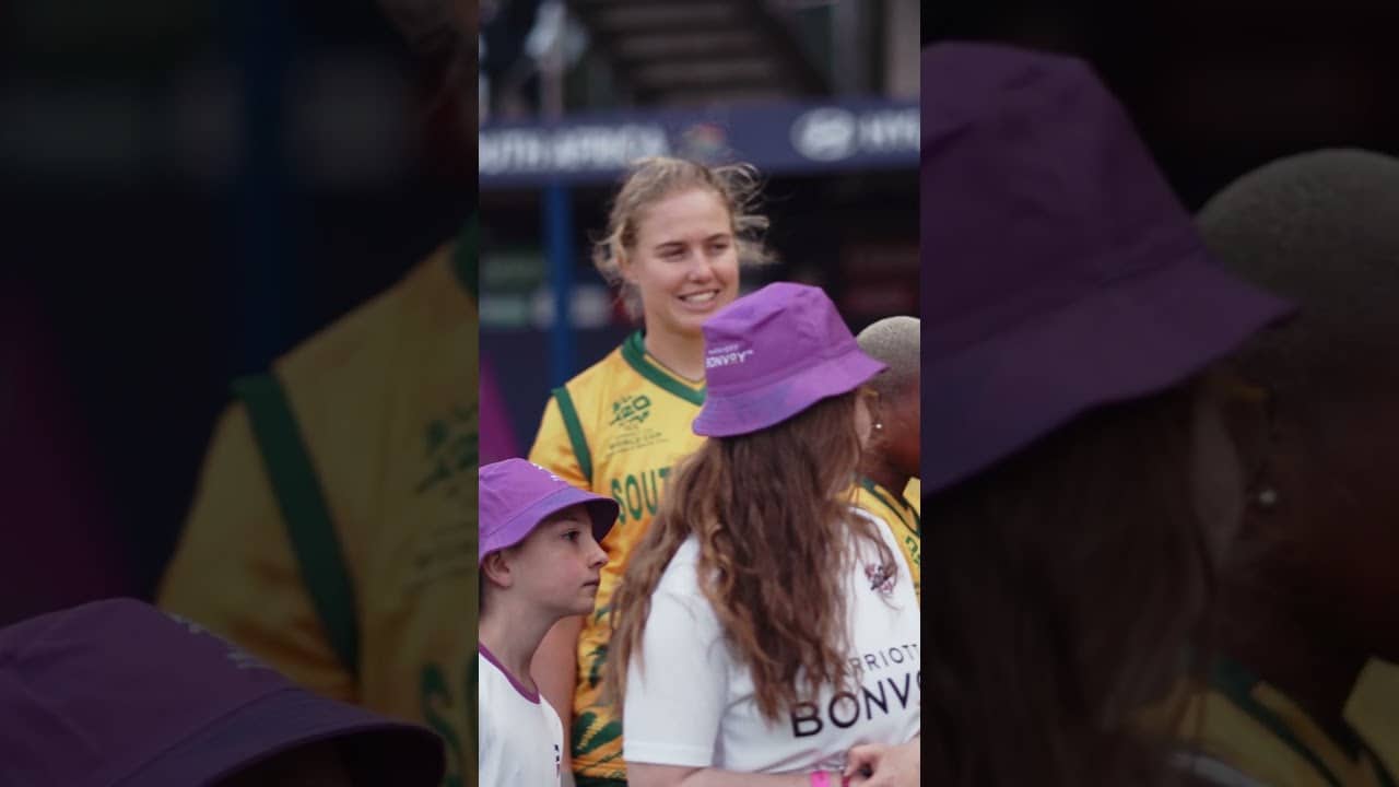 Before the action began, the #T20WorldCup trophy soaked up the atmosphere at Old Trafford 🏆