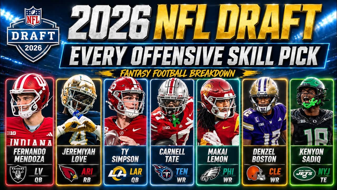 2026 NFL Draft Fantasy Football Fallout: Every Rookie Skill Pick Breakdown
