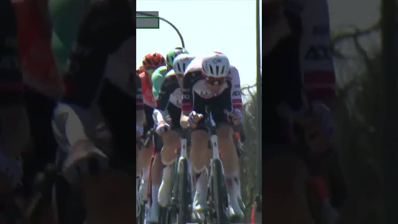 UAE Team Emirates are working hard 💪 They’re chasing down a lead group that includes Remco Evenepoel