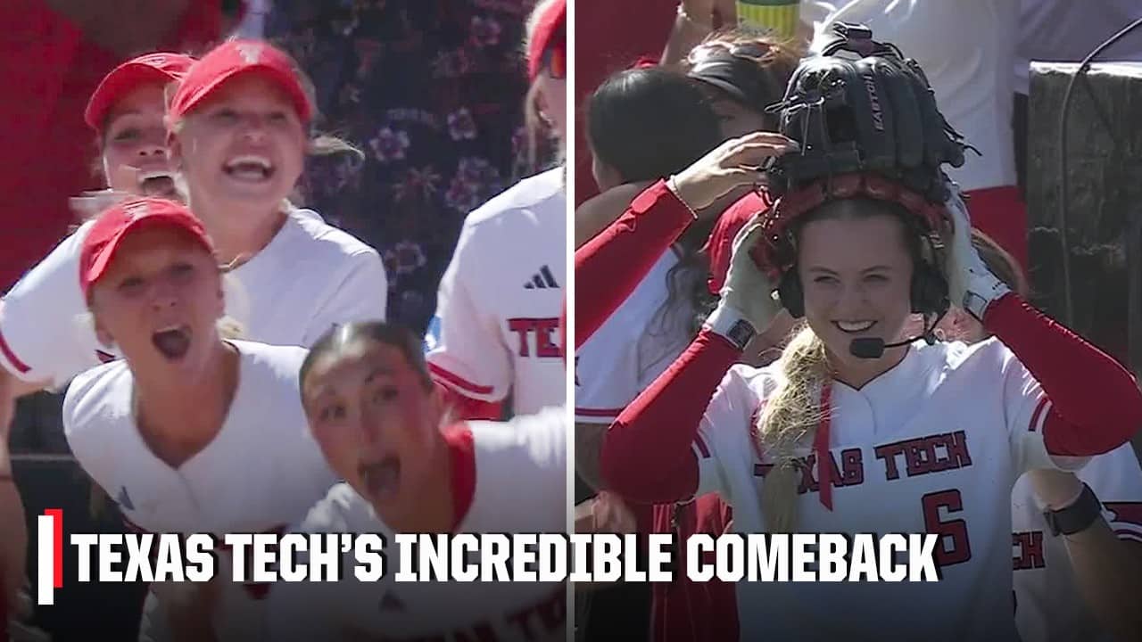 COMEBACK FOR THE AGES 🤯 Texas Tech overcomes 8-0 deficit with 1 out left | ESPN College Softball