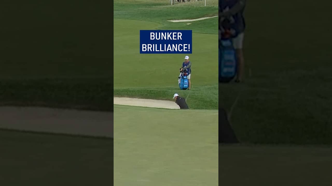 AMAZING hole-out from the sand! 💪