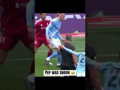 Pep Guardiola was in disbelief that this was not penalty on Cherki 😬