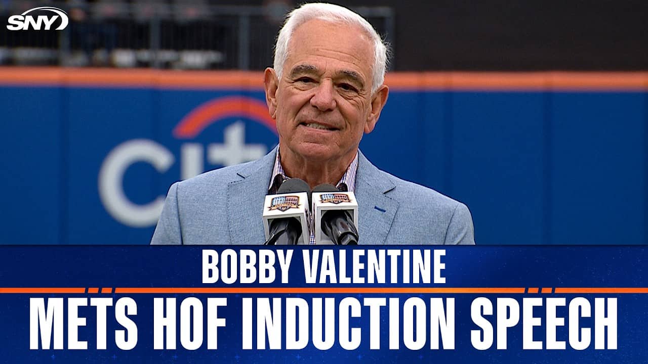 Former manager Bobby Valentine is inducted into the Mets Hall of Fame