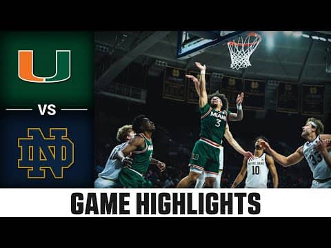Miami vs. Notre Dame Game Highlights | 2025-26 ACC Men's Basketball