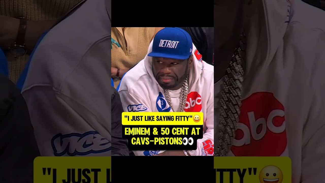 Eminem & 50 cent at Pistons game👀