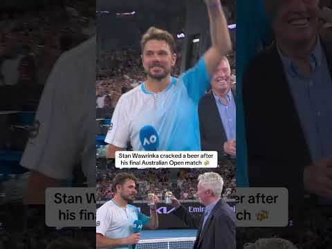 A farewell Australian Open beer for Stan Wawrinka 👋🎾