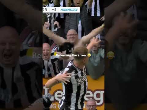 Harvey Barnes has his arrow returned 😂 #football #newcastle