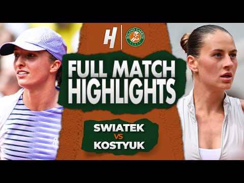 Iga Swiatek vs Marta Kostyuk  - FULL Match Highlights | Round 4 | Roland Garros 2026
