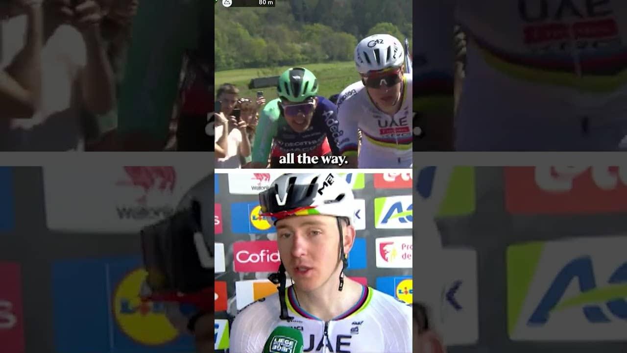 “He was so strong… I was already preparing to do a sprint!” Tadej Pogacar after winning Liege 👏👏👏