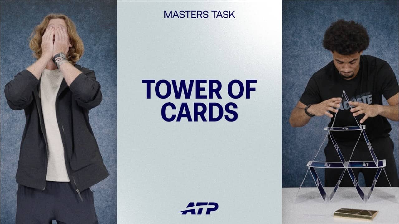 Sinner, Medvedev, Rublev & co. try (and fail?) to build a tower of cards! 🃏