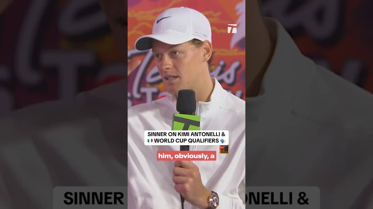 Making his country proud 🇮🇹 #janniksinner #kimiantonelli #miamiopen #worldcup