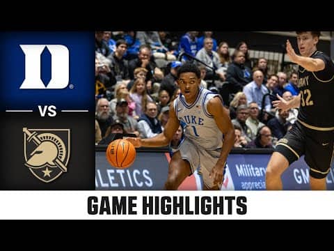 Duke vs. Army Game Highlights | 2025-26 ACC Men's Basketball