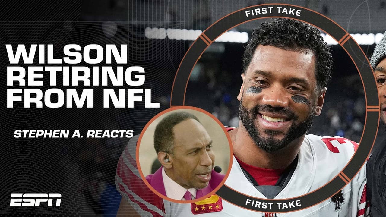 Stephen A. reacts to Russell Wilson retiring after 14 NFL seasons | First Take