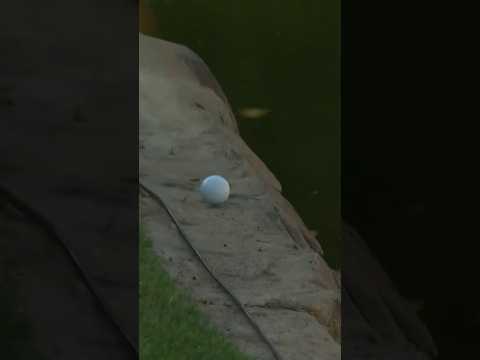 The DRAMA! Spieth's ball dances on the rocks