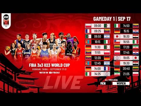 LIVE 🔴 FIBA 3x3 U23 World Cup 2025 | Gameday 1 - Session 3 | #3x3Basketball