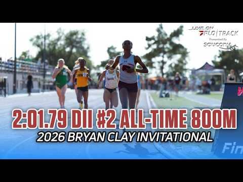 Abigail Abugire runs NCAA DII #2 all-time 800m 2:01.79 | 2026 Bryan Clay Invitational