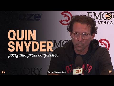 Hawks vs. Pistons Postgame Press Conference: Quin Snyder