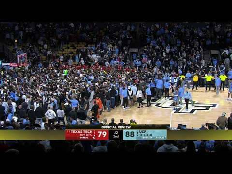 Whoops! 😅 UCF fans rush the court prematurely with 0.2 seconds left vs. Texas Tech | ESPN CBB