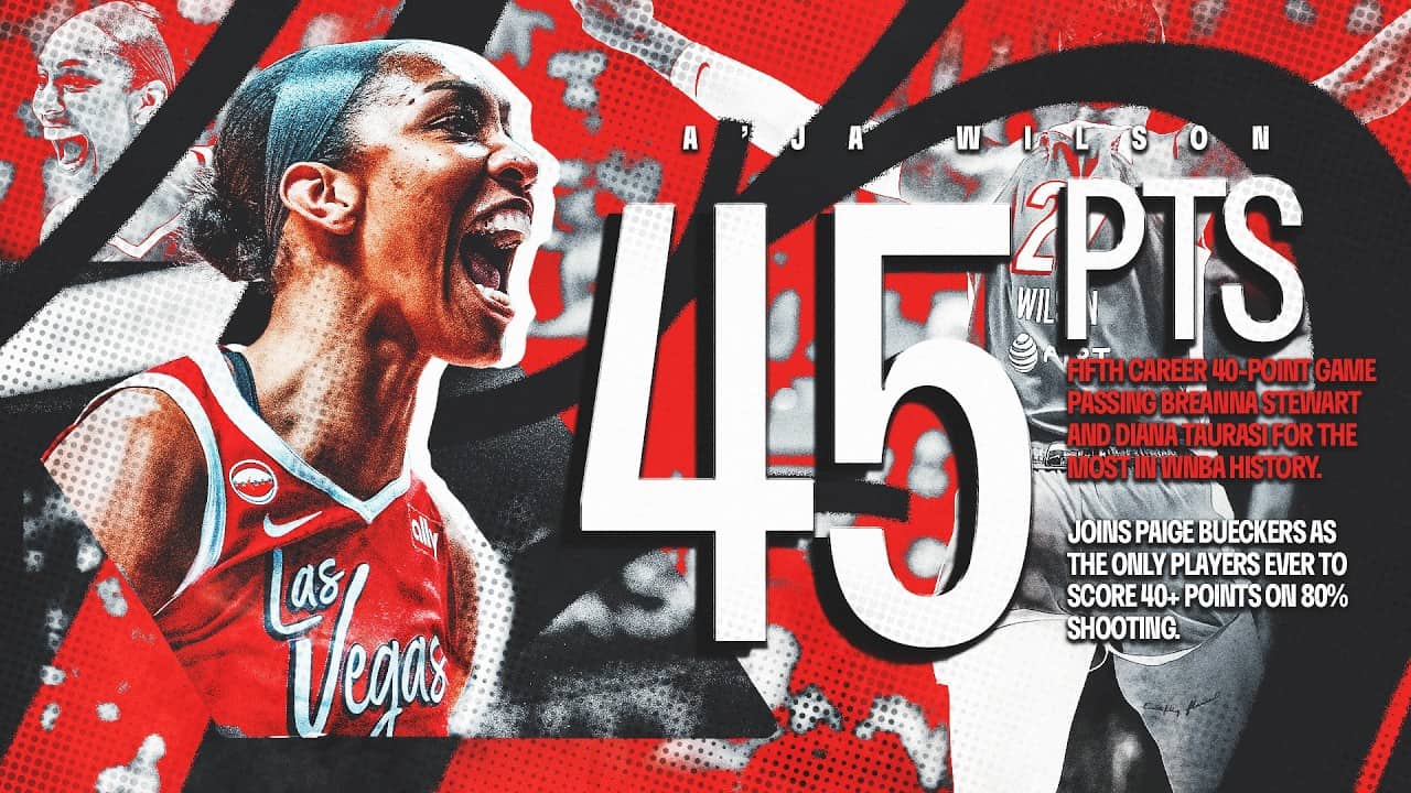 A'ja Wilson Drops 45 PTS in Las Vegas Aces Win 🔥