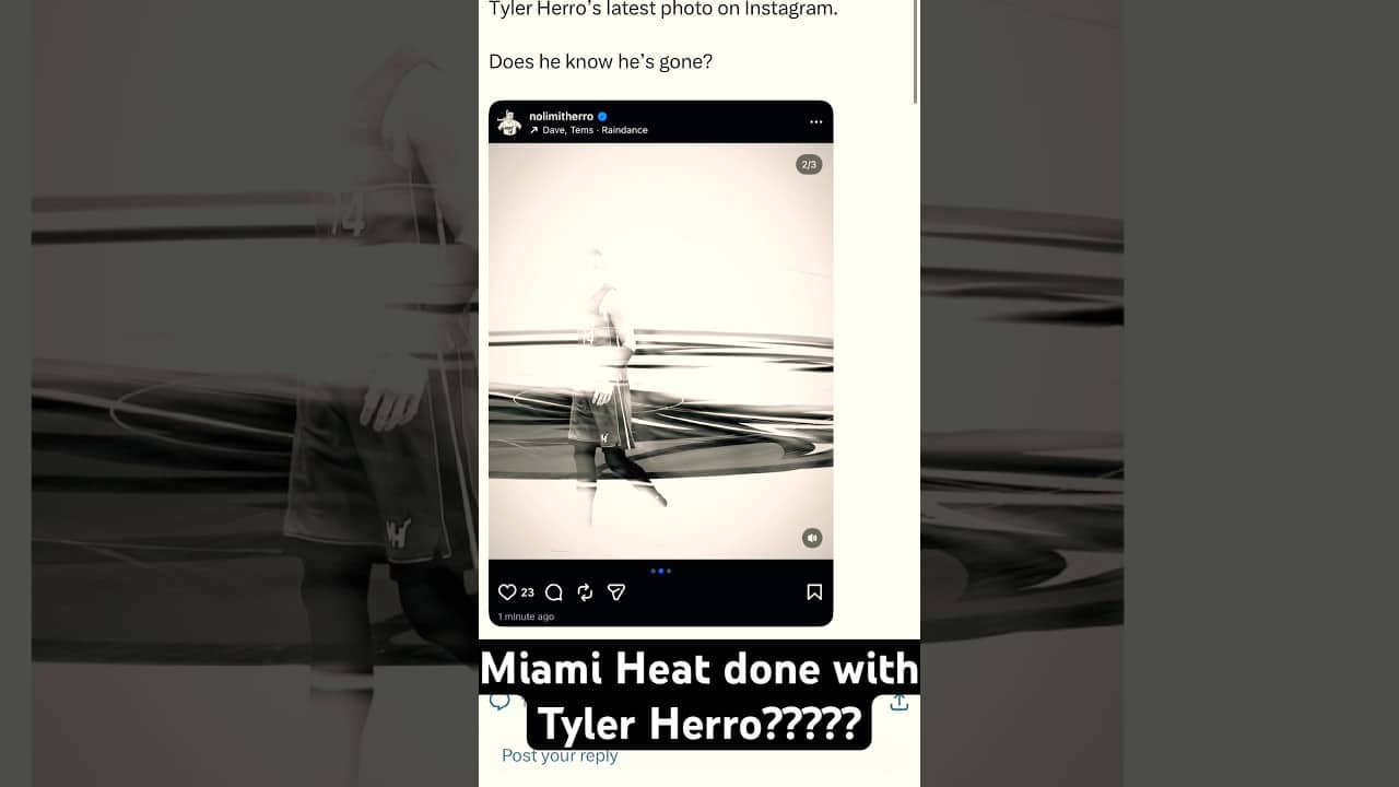 Tyler Herros Instagram post has heat fans questioning 🤨 #nba #shorts #fyp