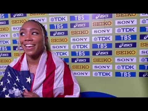 Jacious Sears after 60m Silver at World Indoor Championships