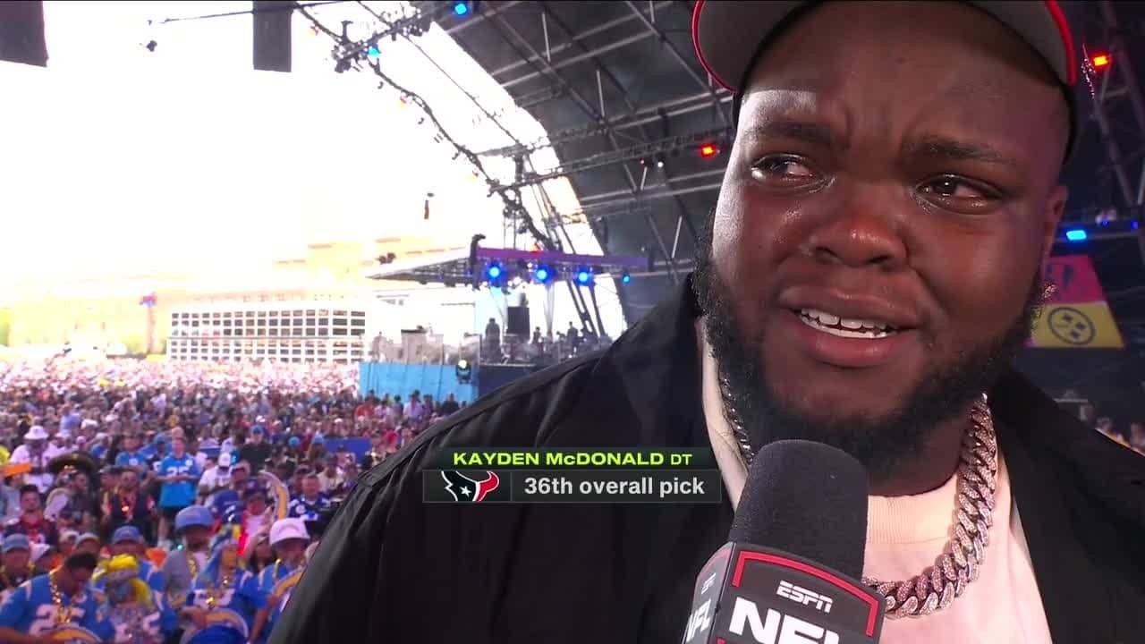 Kayden McDonald emotional after getting drafted by Texans: ‘It’s a blessing!’ | 2026 NFL Draft