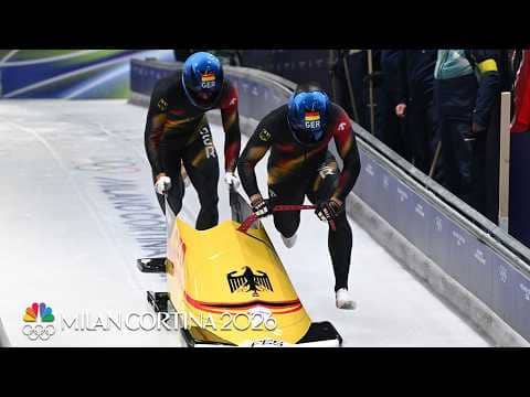 Germany dominates first run in 2-man bobsled | Winter Olympics 2026 | NBC Sports