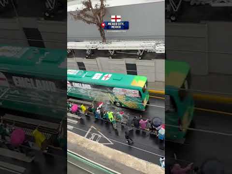 Mexico fans greeted England buses with a foam spray