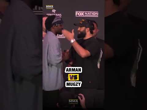 Arman Tsarukyan and Mugzy shake hands during RAF 09 faceoff | MMA Fighting