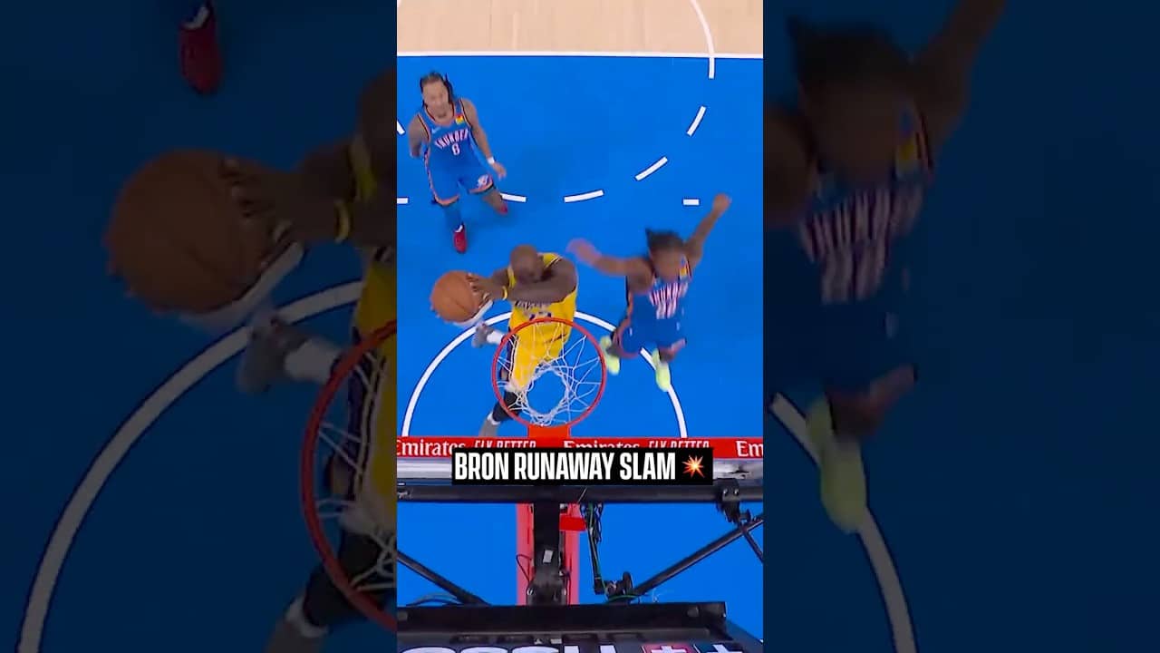 LeBron James breaks away for the SLAM #NBAPlayoffs