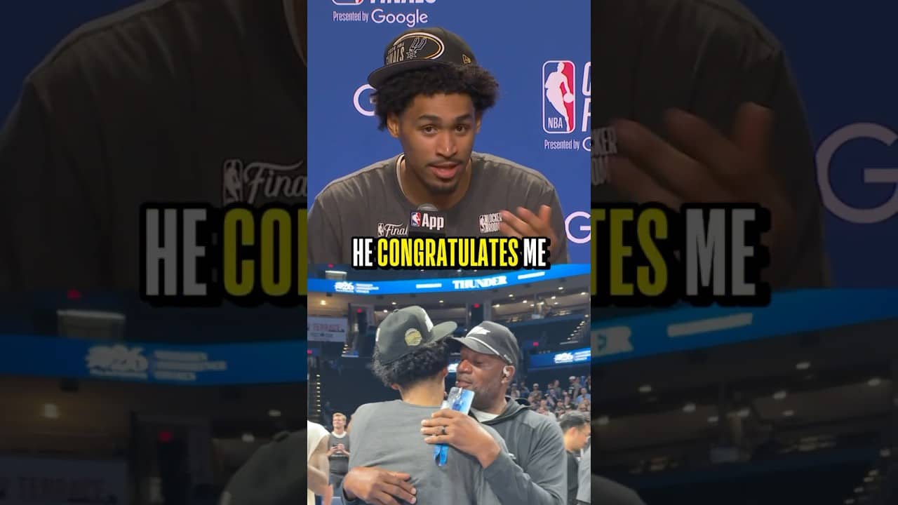 Dylan Harper on his embrace with his Dad after Game 7