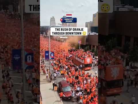 A MASSIVE rush of Dutch fans in Kansas City ahead of facing Tunisia