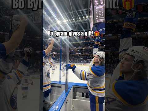 Certified good guy: Bo Byram! 👏 #nhl #buffalosabres #gift