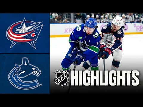 NHL Highlights | Blue Jackets vs. Canucks | November 08, 2025
