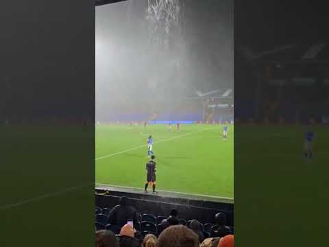 The perfect example of English weather during Stockport v Wigan 😂