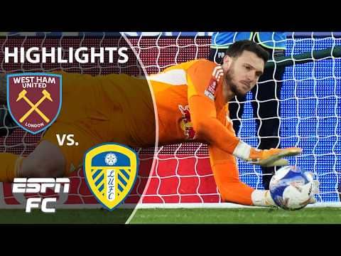 PENALTY THRILLER 😮 FA Cup Quarterfinals: West Ham vs. Leeds United | Full Game Highlights | ESPN FC
