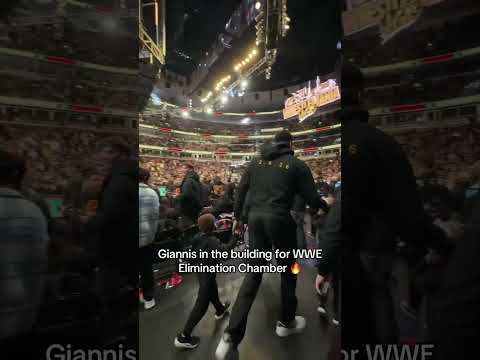 Giannis in the building for Elimination Chamber 🔥